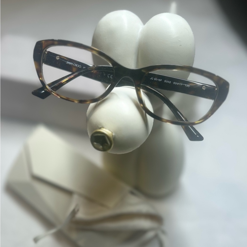 New Jimmy Choo Brown Tortoise Shell Glasses 53mm17-145 Authentic JC3015F
